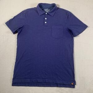 The Normal Brand‎ Shirt Mens Medium Blue Short Sleeve Cotton Slub Pocket Polo